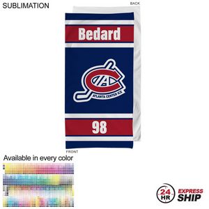 [SU699-12] 24Hr Express- Team Towel in HEAVIEST Plush and Soft Velour Terry Cotton Blend, Sublimated (30"x60")