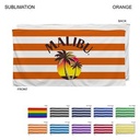 Cabana Stripe Sublimated, Heaviest Weight, Plush Velour Terry Cotton Blend Beach Towel (30"x60")
