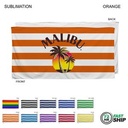 72Hr Fast Ship-Cabana Stripe Sublimated, Heaviest Weight, Plush Velour Terry Beach Towel (30"x60")