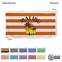 48Hr Quick Ship-Cabana Stripe Sublimated, Heaviest Weight, Plush Velour Terry Beach Towel (30"x60")