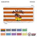 24Hr Express Ship-Cabana Stripe Sublimated, Heaviest Weight, Plush Velour Terry Beach Towel (30"x60"