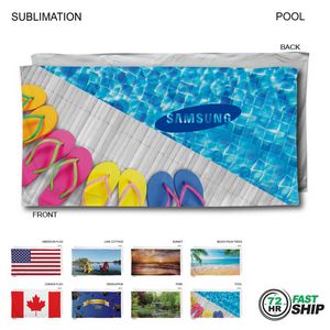 [SU699-18] 72Hr Fast Ship-Stock Design, Heaviest Weight, Plush Velour Terry Beach Towel, Sublimated (30"x60")