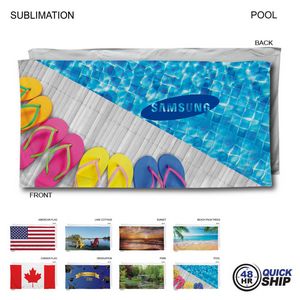 48Hr Quick Ship -Stock Design, Heaviest Weight, Plush Velour Terry Beach Towel, Sublimated (30"x60")