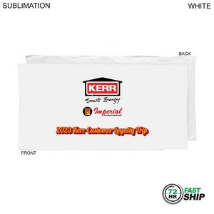 72 Hr Fast Ship - Heaviest Weight, Plush Velour Terry White Beach Towel, Sublimated (30"x60")