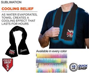 [SU704-11] 48Hr Quick Ship - Colored Cooling Towe, Edge to Edge sublimation 2 Sides (12"x40")