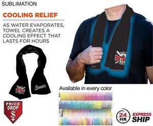 [SU704-12] 24 Hr Express Ship - Colored Cooling Towel Edge to Edge sublimation 2 sides (12"x40")