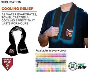 [SU704-6] 72 Hr Fast Ship - Colored Cooling Towel, Edge to Edge Sublimation 1 Side (12"x40")