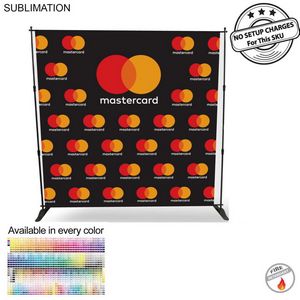 [SU729-13] Business 8' Backdrop, Media Wall, with Full Color Graphics, Photos, NO SETUP CHARGE
