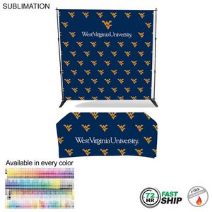[SU729-16] 72 Hr Fast Ship -Trade Show Booth Package, 8' Expanding Display and 6' Sublimated PREMIUM Tablecloth