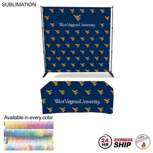 24Hr Express Ship-Trade Show Booth Package 8' Expanding Display and 6' Sublimated PREMIUM Tablecloth