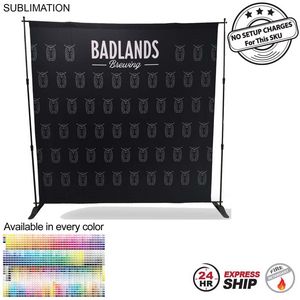 [SU729-19] 24 Hr Express - 8' Exhibitor Expanding Display Kit, Media Wall, Backdrop with Full Color Graphics