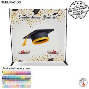 [SU729-5] Graduation Ceremony 8' Backdrop, Media Wall, with Full Color Graphics, Photos, NO SETUP CHARGE