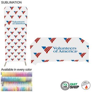 72 Hr Fast Ship -Trade Show Booth Package Sleek, 2' EuroFit Display and 6' Sublimated Tablecloth