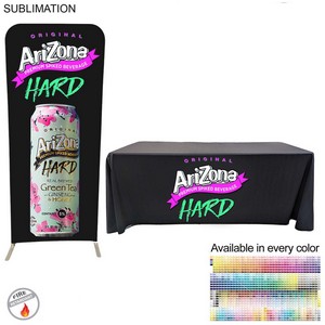 Trade Show Booth Package Sleek, Skinny EuroFit Display + PREMIUM 6' Sublimated Tablecloth (3'x96")