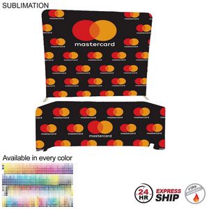 [SU733-18] 24 Hr Express Ship-Trade Show Booth Package Supreme, 8' EuroFit Display and 6' Sublimated Tablecloth