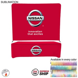 [SU734-18] 24 Hr Express Ship-Trade Show Booth Package Supreme 10' EuroFit Display and 8' Sublimated Tablecloth