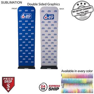 [SU735-4] 24 Hr Express Ship- EuroFit Banner with Steel Base, Full Color Graphics 2 Sided, NO SETUP (2'x90")