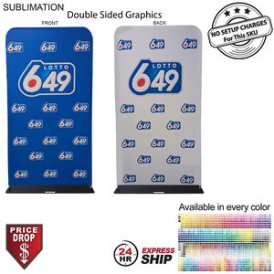 [SU737-4] 24 Hr Express Ship- EuroFit Banner with Steel Base, Full Color Graphics 2 Sided, NO SETUP (4'x90")