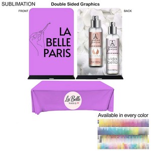 Event Package, 5'W Fabric Banner with Steel Base and Premium 8' Tablecloth Closed Back