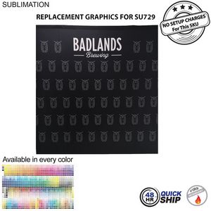 [SU739-3] 48 Hr Quick Ship - Replacement Graphics Single Sided w/Pole Pocket Top And Bottom (8'x8')