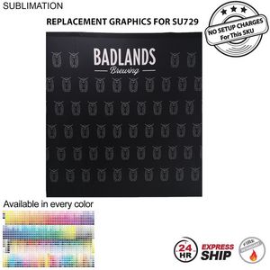 24 Hr Express Ship - Replacement Graphics Single Sided w/Pole Pocket Top And Bottom (8'x8')