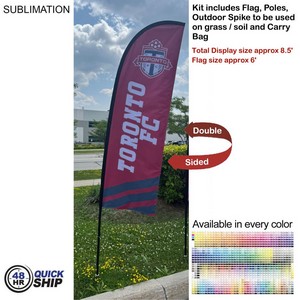 [SU749-10] 48Hr Quick Ship - 8.5' X-Small Feather Flag Kit, Full Color Graphics Double Sided