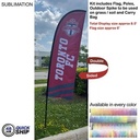 48Hr Quick Ship - 8.5' X-Small Feather Flag Kit, Full Color Graphics Double Sided
