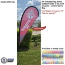 48Hr Quick Ship - 7.5' X-Small Tear Drop Flag Kit, Full Color Graphics One Side