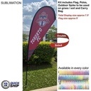 48Hr Quick Ship - 7.5' X-Small Tear Drop Flag Kit, Full Color Graphics Double Sided