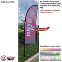 24Hr Express Ship - 8.5' X-Small Feather Flag Kit, Full Color Graphics One Side
