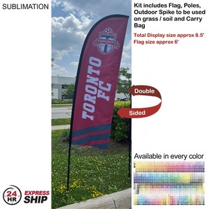 [SU749-14] 24Hr Express Ship - 8.5' X-Small Feather Flag Kit, Full Color Graphics Double Sided