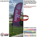 24Hr Express Ship - 8.5' X-Small Feather Flag Kit, Full Color Graphics Double Sided
