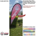 24Hr Express Ship - 7.5' X-Small Tear Drop Flag Kit, Full Color Graphics One Side.