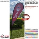 24Hr Express Ship - 7.5' X-Small Tear Drop Flag Kit, Full Color Graphics Double Sided.