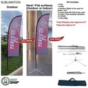 72Hr Fast Ship - 8.5' X-Small Feather Flag Kit, Full Color Graphics 1 Side, Outdoor and Indoor Bases