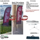 72Hr Fast Ship - 8.5' X-Small Feather Flag Kit, Full Color Graphics 2 Side, Outdoor and Indoor Bases