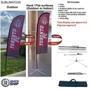 48hr Quick Ship - 8.5' X-Small Feather Flag Kit, Full Color Graphic 2 Side, Outdoor and Indoor Bases