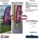 24H Express Ship- 8.5' X-Small Feather Flag Kit, Full Color Graphic 2 Side, Outdoor and Indoor Bases