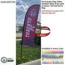72Hr Fast Ship - 8.5' X-Small Feather Flag Kit, Full Color Graphics Double Sided