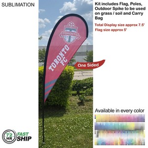 [SU749-7] 72Hr Fast Ship - 7.5' X-Small Tear Drop Flag Kit, Full Color Graphics One Side