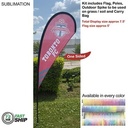 72Hr Fast Ship - 7.5' X-Small Tear Drop Flag Kit, Full Color Graphics One Side