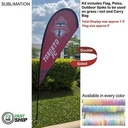 72Hr Fast Ship - 7.5' X-Small Tear Drop Flag Kit, Full Color Graphics Double Sided
