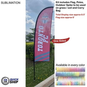 [SU749-9] 48Hr Quick Ship - 8.5' X-Small Feather Flag Kit, Full Color Graphics One Side