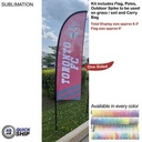 48Hr Quick Ship - 8.5' X-Small Feather Flag Kit, Full Color Graphics One Side