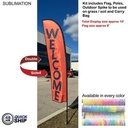 48 Hr Quick Ship - 10' Small Feather Flag Kit, Full Color Graphics Double Sided, Spike and Bag