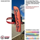 24Hr Express Ship - 10' Small Feather Flag Kit, Full Color Graphics Double Sided, Spike and Bag