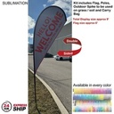 24Hr Express Ship - 9' Small Tear Drop Flag Kit, Full Color Graphics Double Sided, Spike and Bag