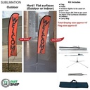 72Hr Fast Ship - 10' Small Feather Flag Kit, Full Color Graphics One Side, Outdoor and Indoor bases