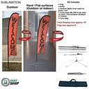 72Hr Fast Ship - 10' Small Feather Flag Kit, Full Color Graphics Double Sided, Outdoor & Indoor base