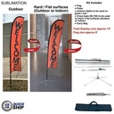 48Hr Quick Ship - 10' Small Feather Flag Kit, Full Color Graphic Double Sided, Outdoor & Indoor base